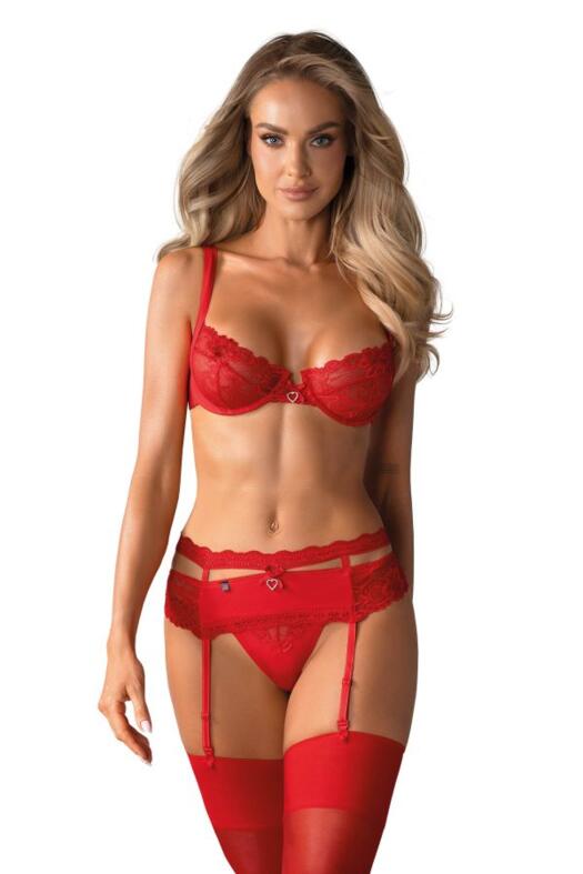 Heartina h�rom r�szes szexi feh�rnem� szett, piros