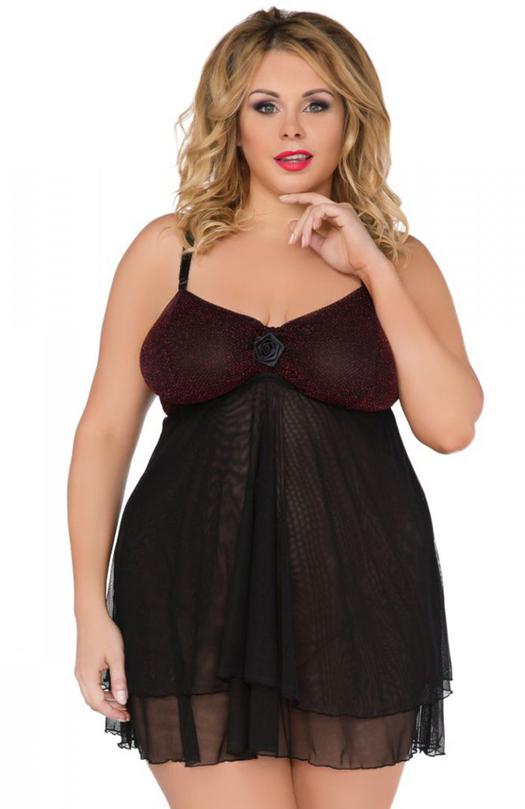 Szexi plus size fehrnem, SB/1020 babydoll 46/48