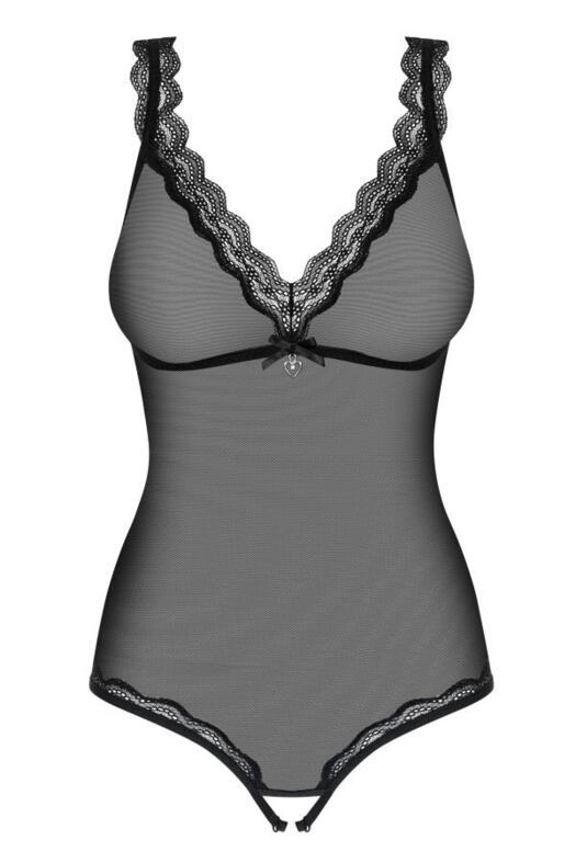 Plus size fehrnem, 839-TED-1 nyitott body XXL
