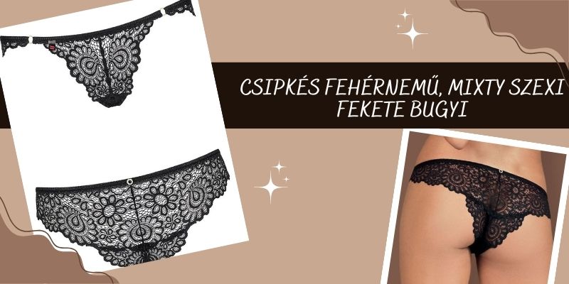 Csipkés fehérnemű, Mixty szexi fekete bugyi