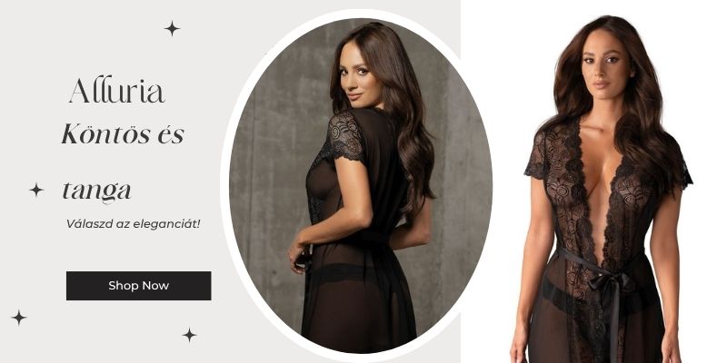 Alluria szexi fehrnem, fekete knts s tanga