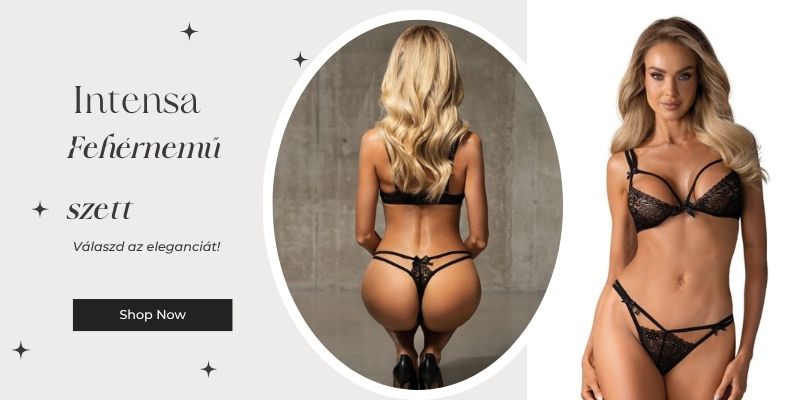 Intensa ktrszes szexi fehrnem szett, fekete