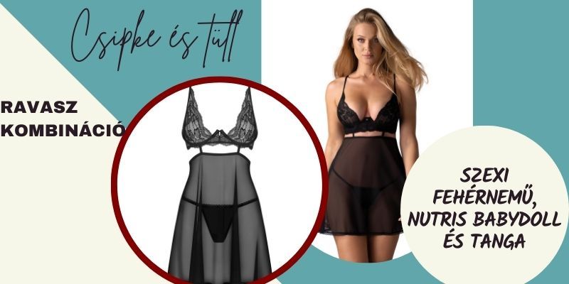 Szexi feh�rnem�, Nutris babydoll �s tanga